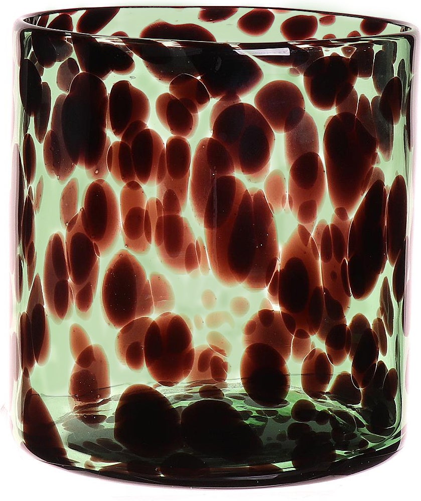 Duif waxinelichthouder Jane groen / zwart D 15 H 15,5 cm