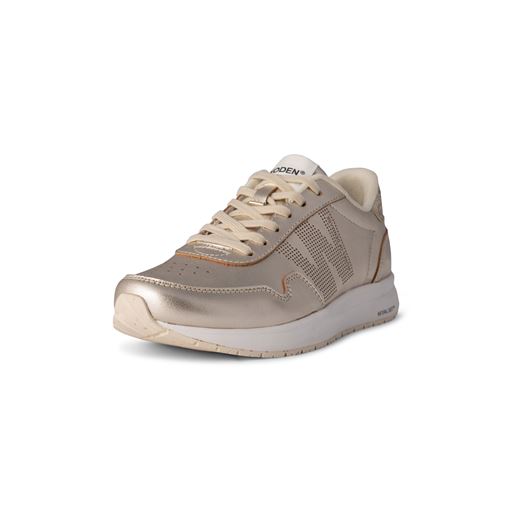 Woden Nora Natural Soft Metallic Sneakers, Gold, 41