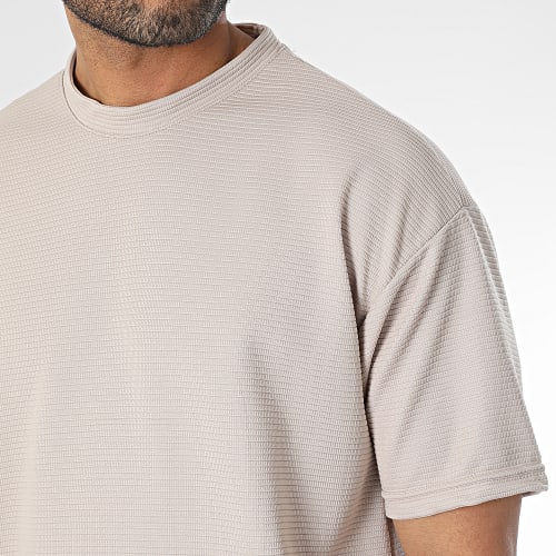 Ensemble Tee Shirt Et Short Jogging Beige
