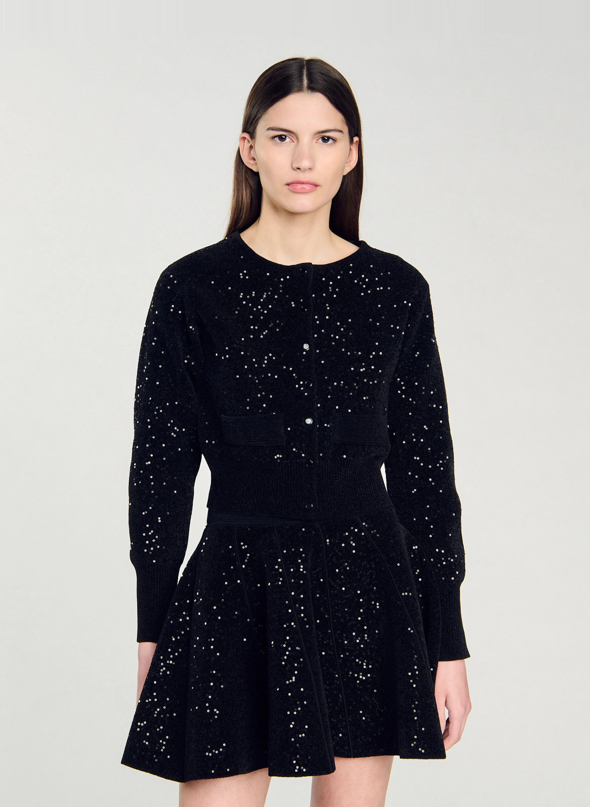 Cardigan col rond| Noir