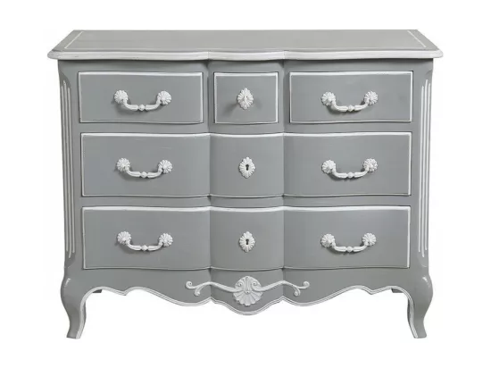 Commode galbée 5 tiroirs Bois-MDF Gris - Gustavien Interior's