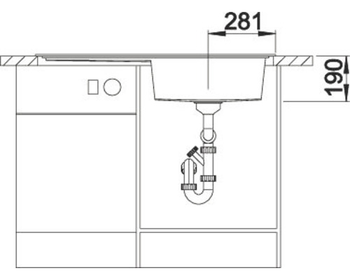 Blanco ZENAR XL 6 S spoelbak, 1000 x 510 mm, vulkanisch grijs, 527372, 1 bak met afdruiprek, bak rechts