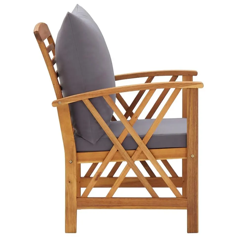 vidaXL - Tuinstoel - Grijs - Hout - 2 stuks