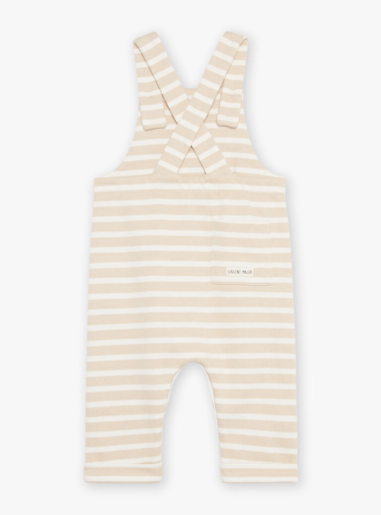 Salopette beige clair à rayures