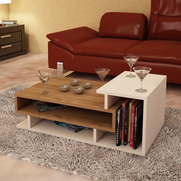 Couchtisch Spring Weiß Walnuss