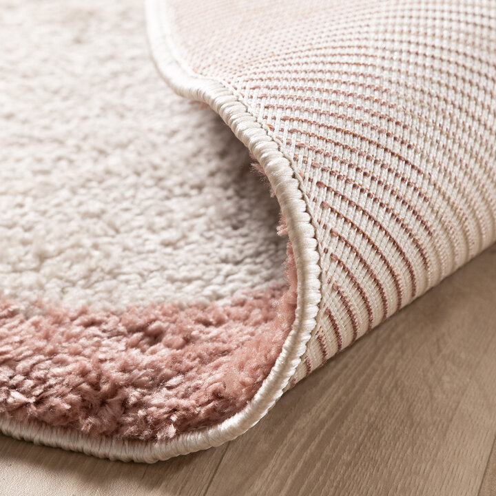 Rond wasbaar vloerkleed - Myrre Roze/Wit