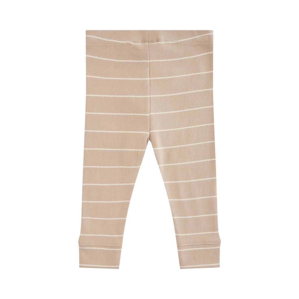 Sofie Schnoor baby gestreepte slim fit broek lichtbruin/wit