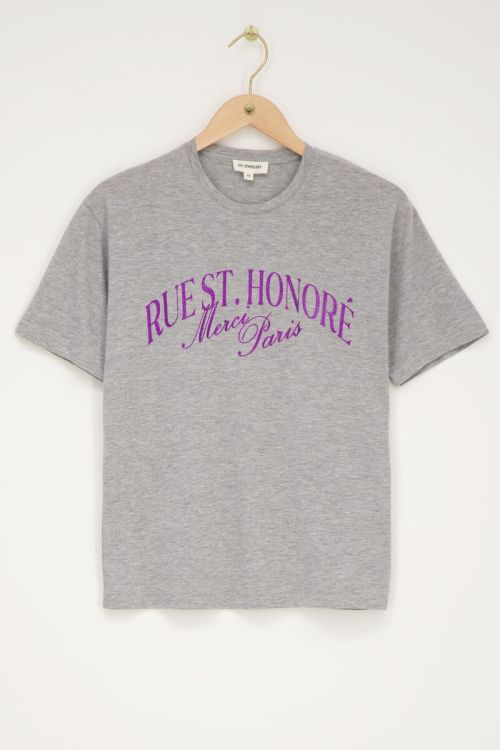 Grijs T-shirt met glitter ''Rue st. honoré''