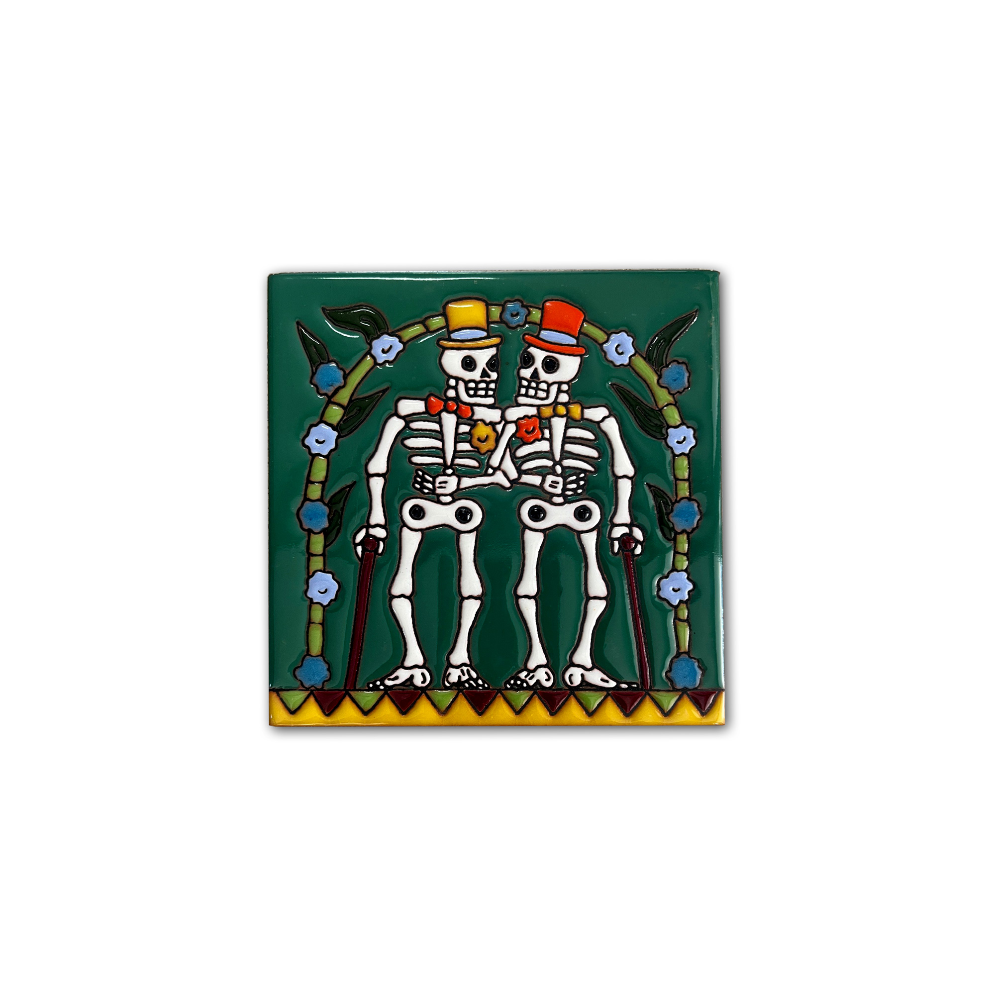 Reliefkachel 'Friends', multicolor, H 15 cm, B 15 cm von fischer's lagerhaus