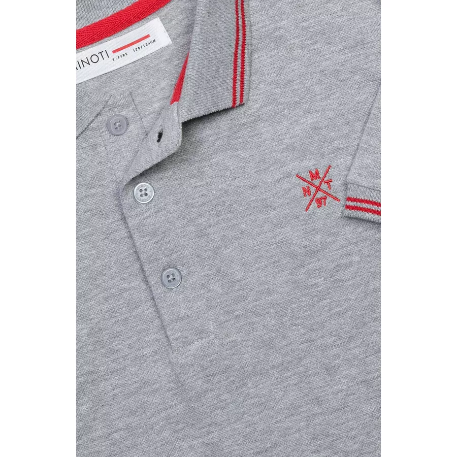 MINOTI Poloshirt mit Kontrastelementen Grau