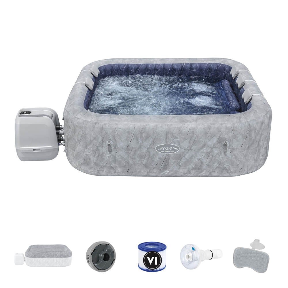 Bestway Francisco Hydrojet - Lay-Z-Spa - Grijs - 71x230x230 cm