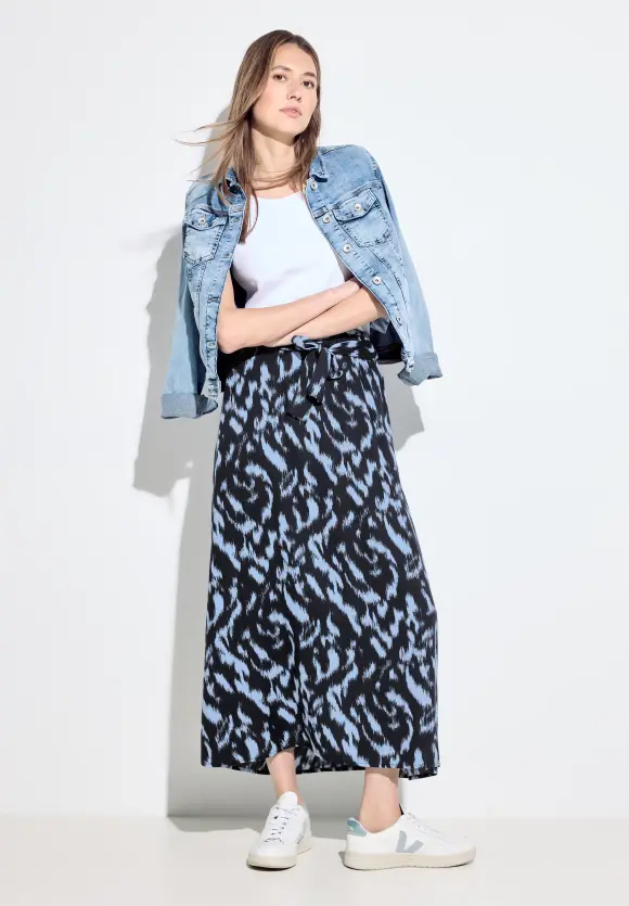 Viskose Print Rock - universal blue