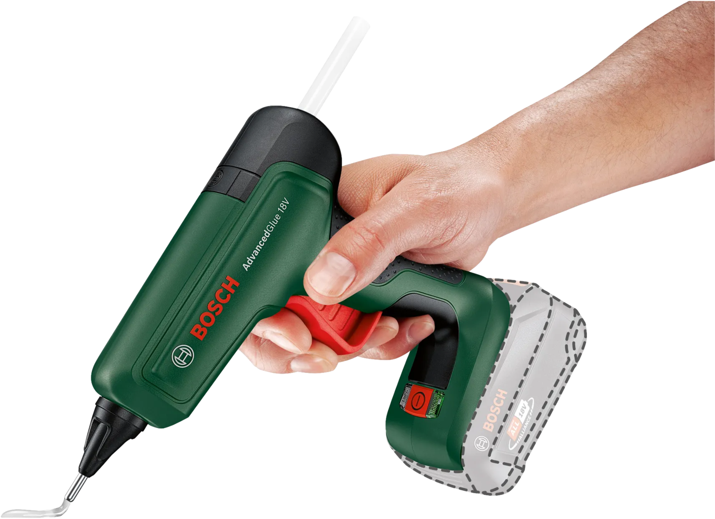 Bosch Home & Garden  AdvancedGlue 18V    Leistungsstarke Akku-Klebepistole für starke Klebeverbindungen