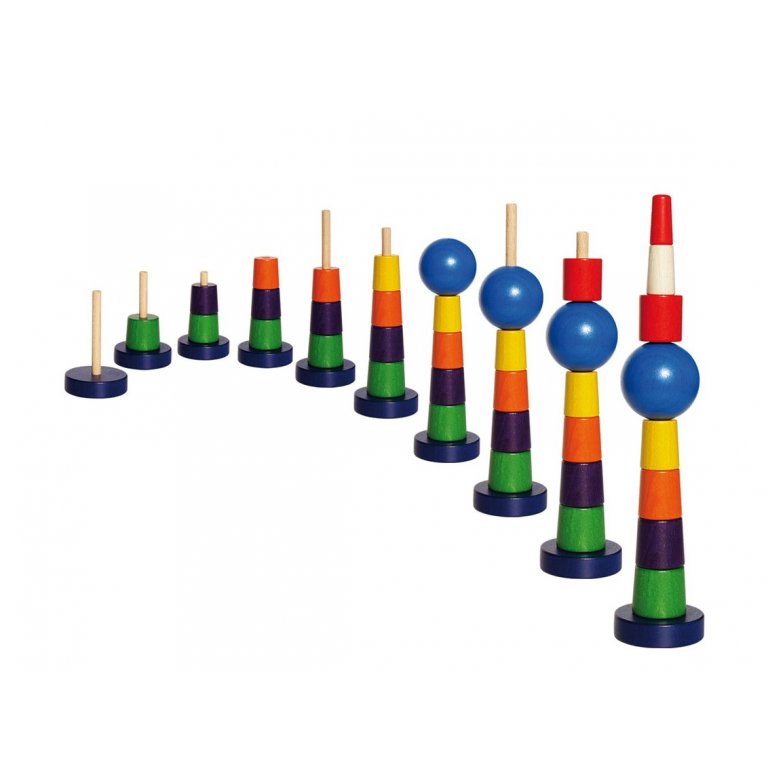 Stapelspiel aus lackierter Buche
