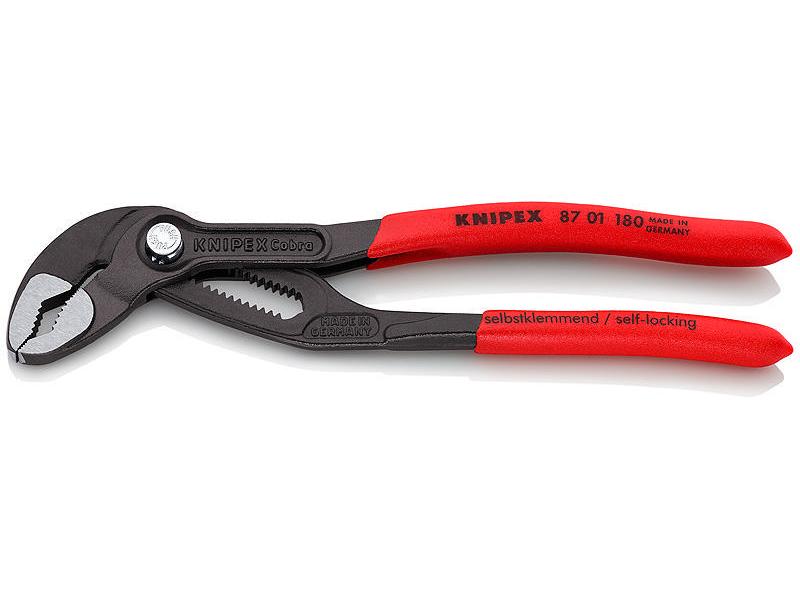 Knipex Wasserpumpenzange Cobra 180 mm Für Rohre und Muttern mit bis zu 27 mm Durchmesser