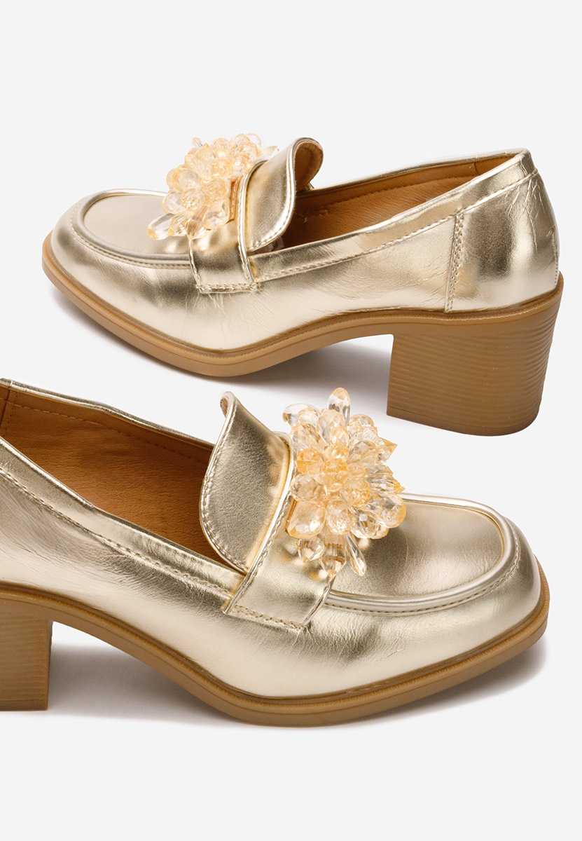 Mocassins à talon dorées Ermela