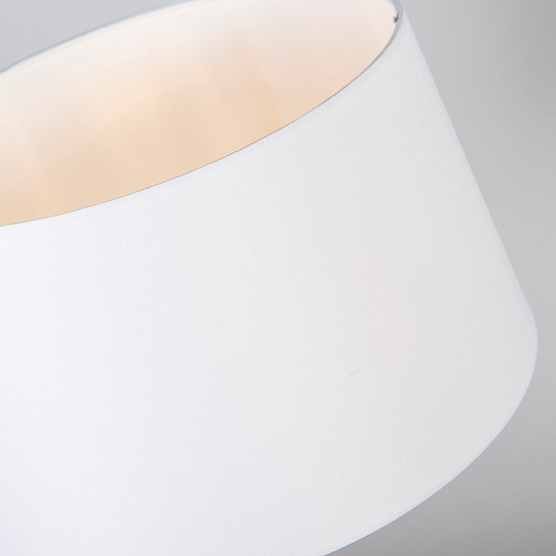 Tafellamp brons met kap wit 35 cm verstelbaar - Parte