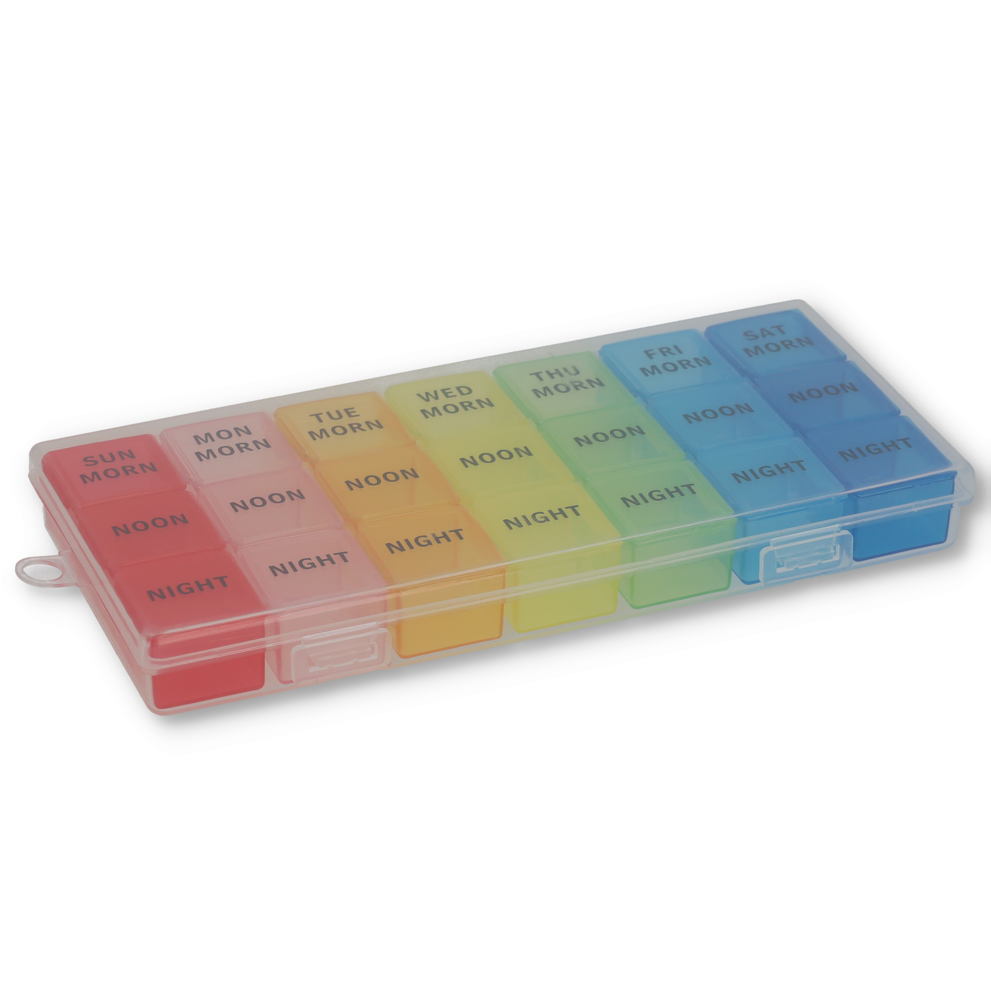 (180x85mm) Medikamenten Dosierer 7 Tage Dosett Tablettenbox Supplements Pillendose -  Bunt
