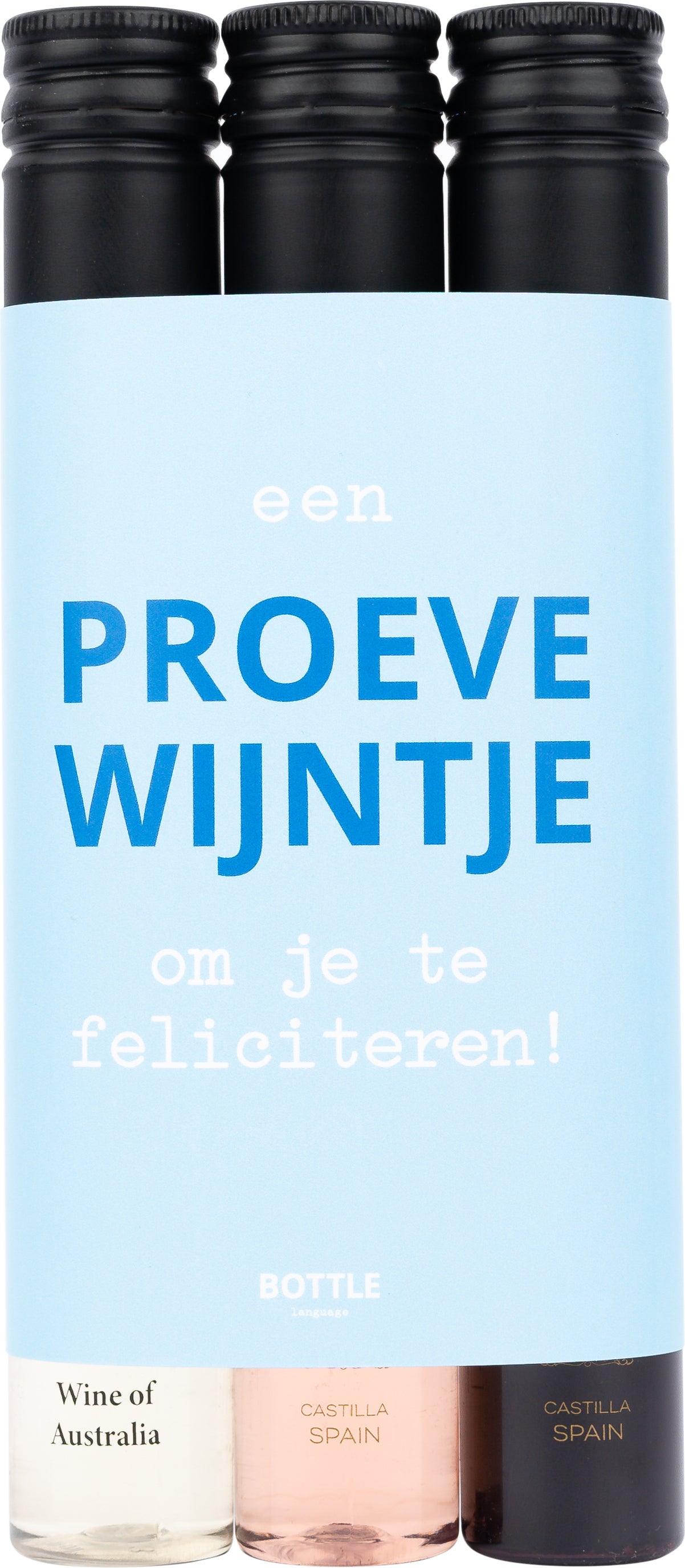 Cadeauset 'Een proevewijntje om je te feliciteren'