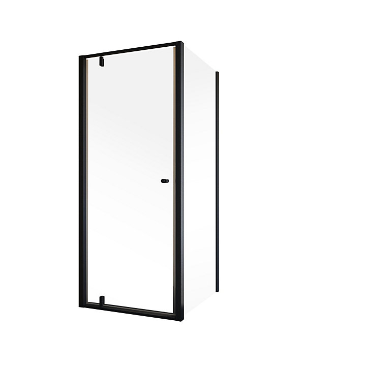 Porte de douche pivotante et paroi latérale 90+90x200 cm, noir, Schulte Impériale