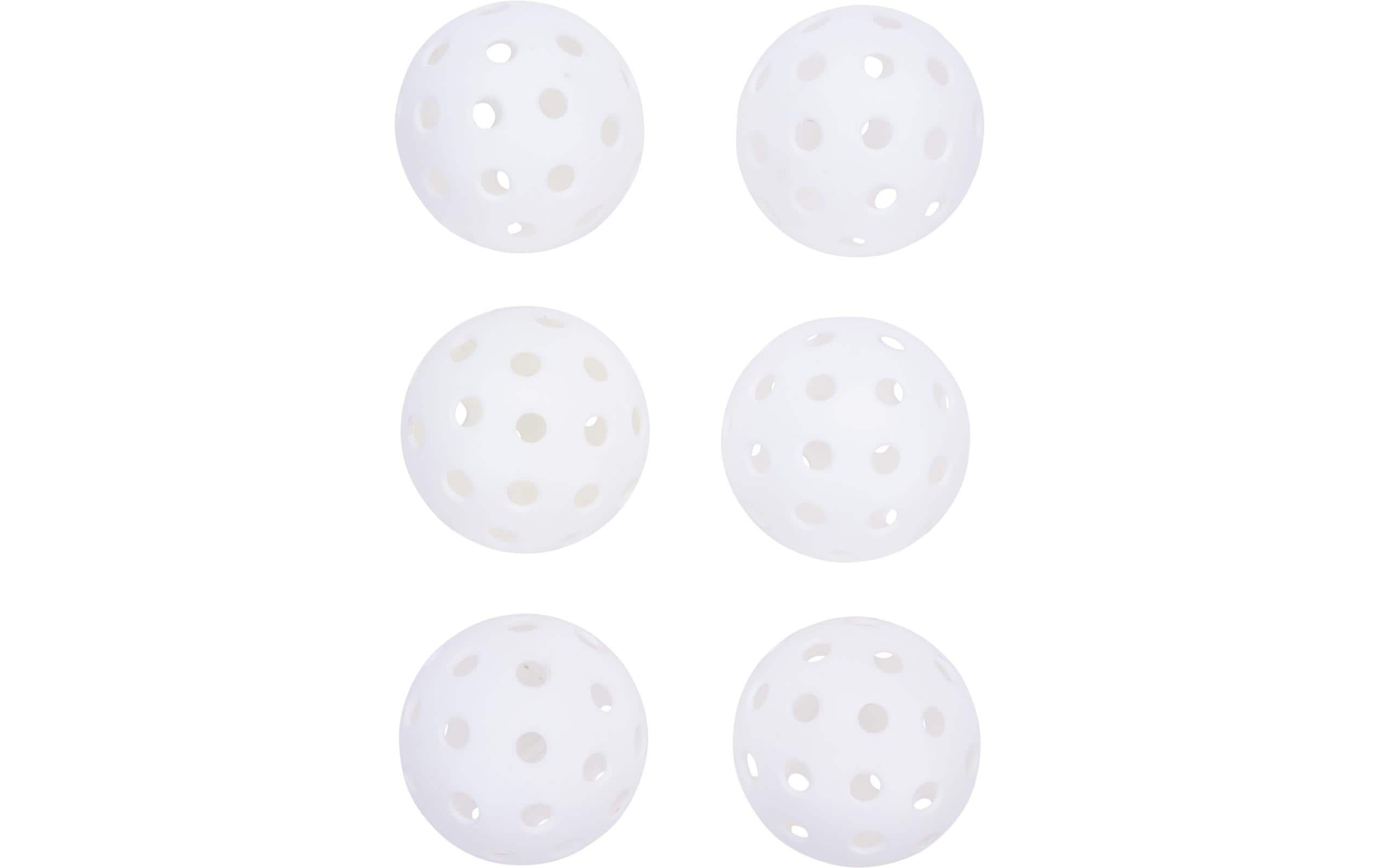 Pickleball Outdoor, 6 Stück, WeissStrapazierfähige Picklebälle