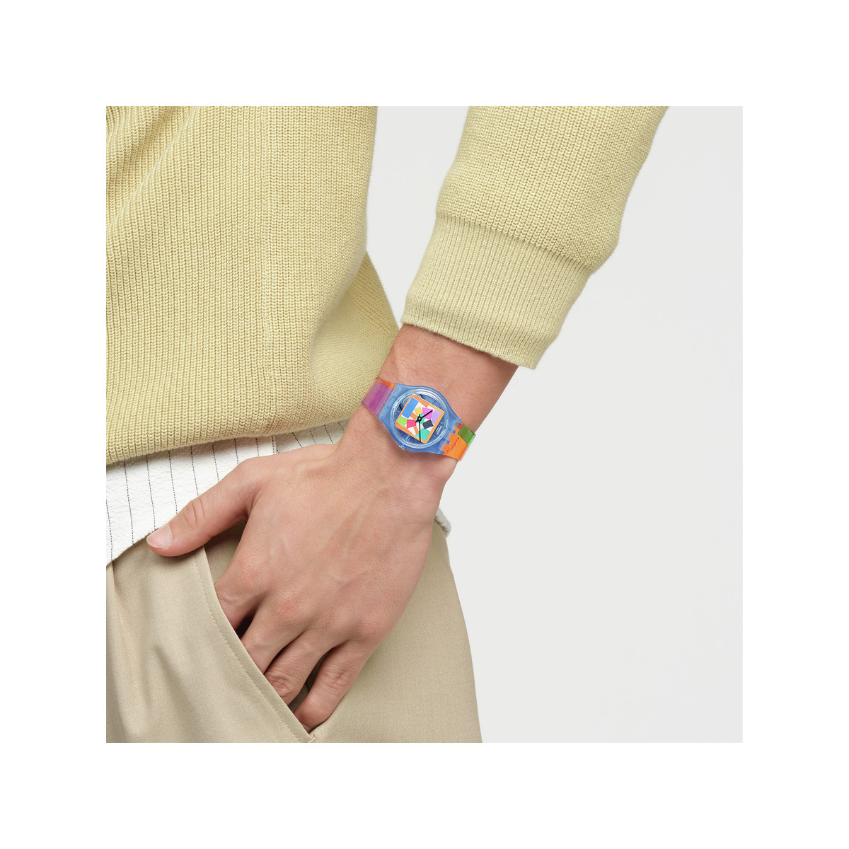 Montre SWATCH Gent biosourced Matisse's snail homme bracelet plastique transparent