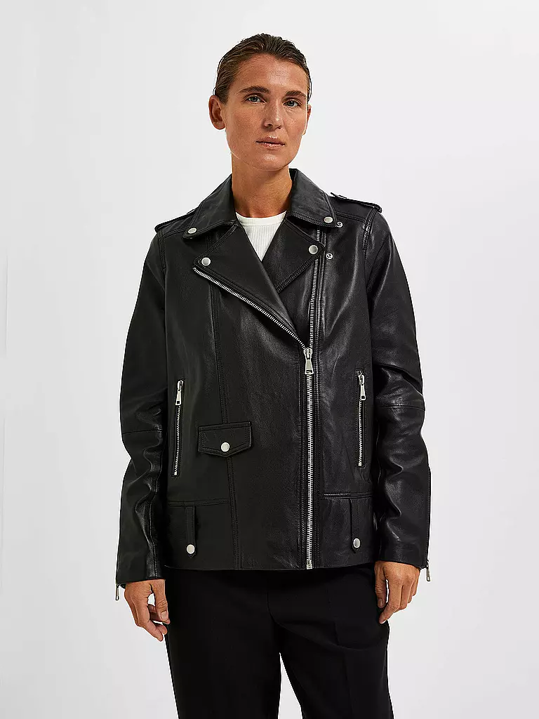 SELECTED FEMME Lederjacke SLFMADISON schwarz