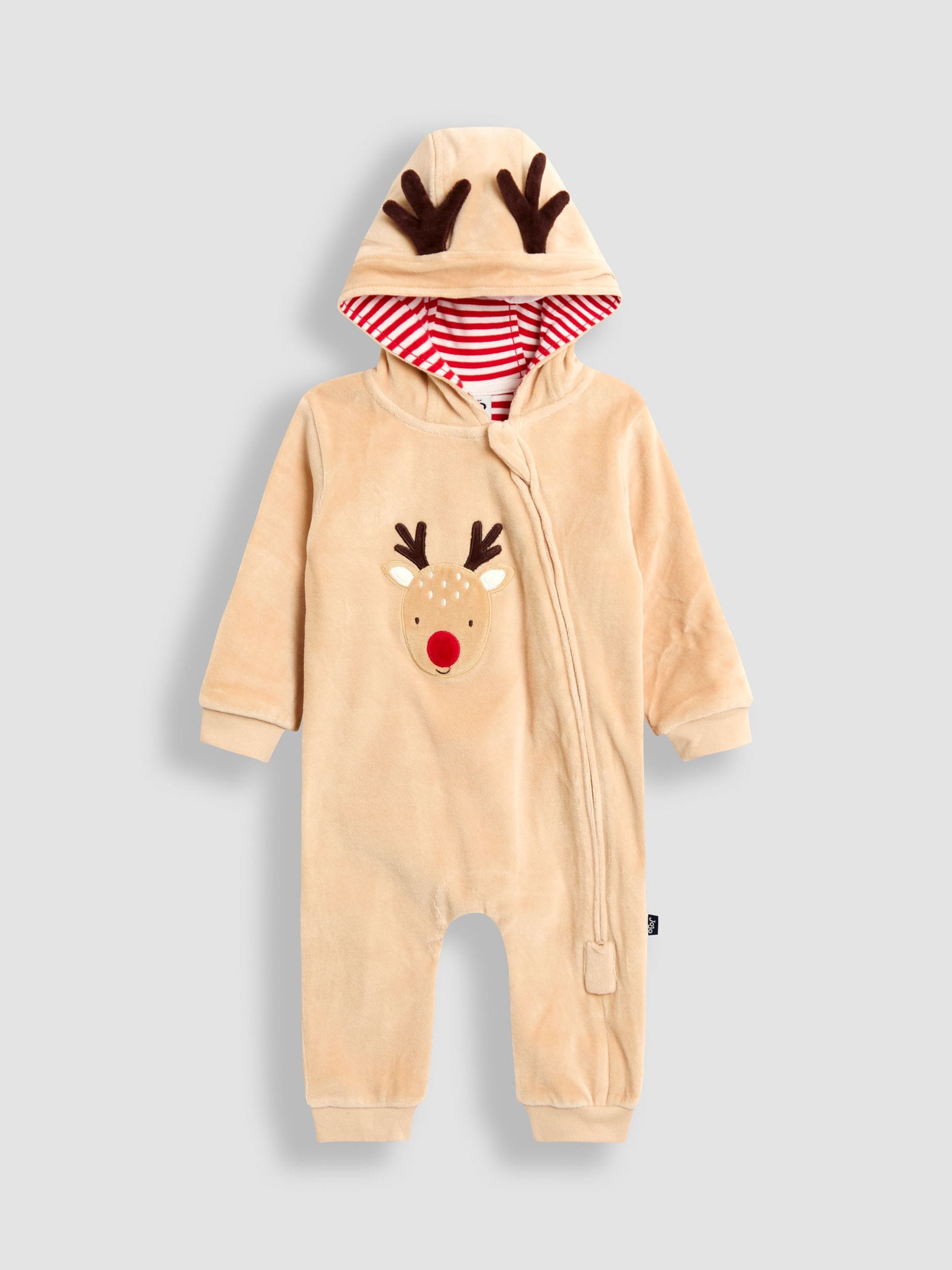 JoJo Maman Bébé Kerstmis Rendier Velours All-in-one