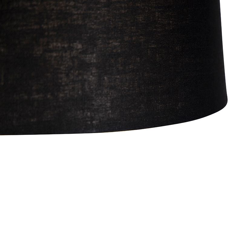 Hanglamp staal met linnen kap zwart 35 cm - Blitz