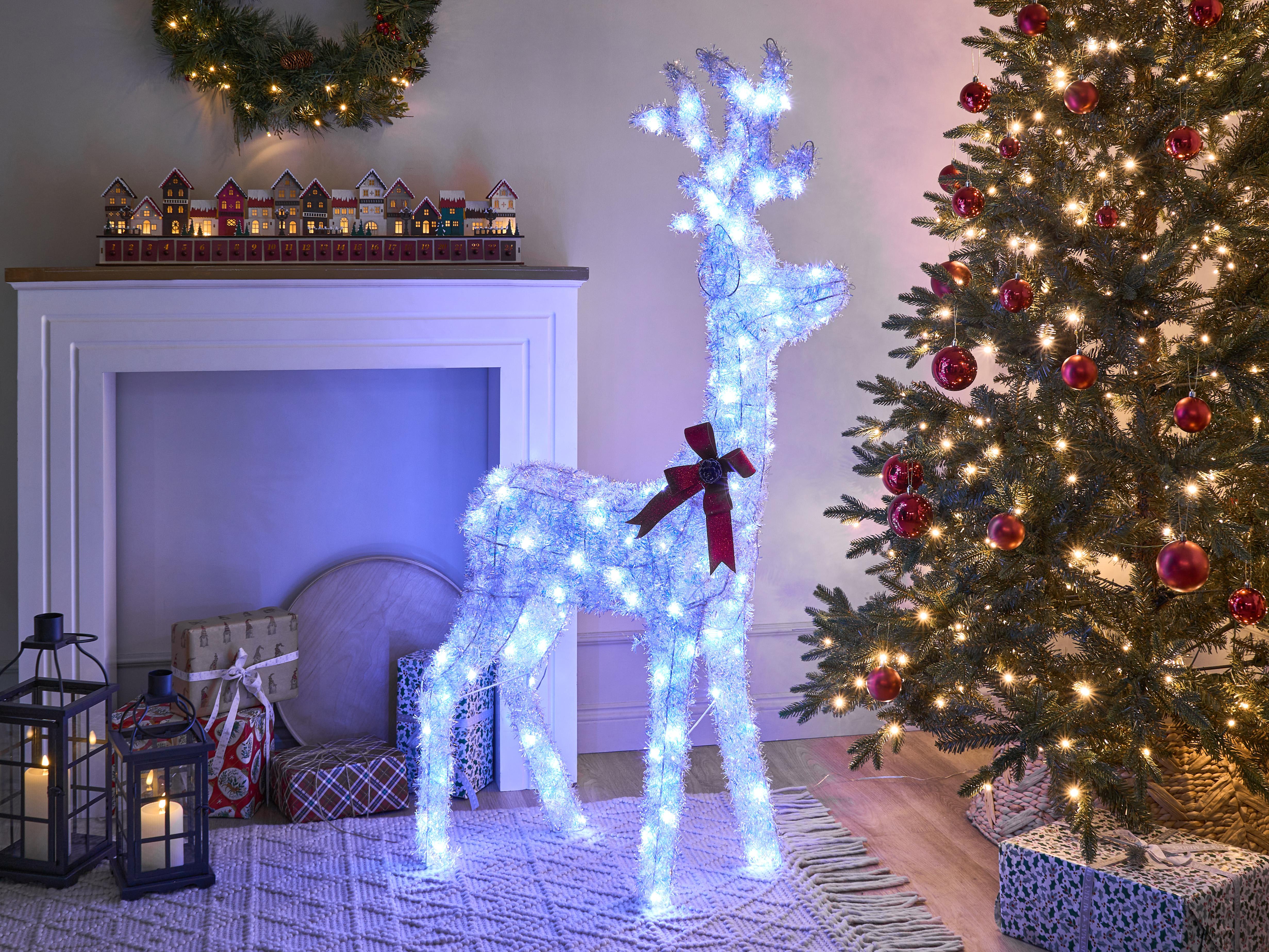Buitendecoratie LED MALAREN Rendier 140 cm Wit