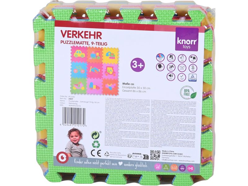 Knorrtoys Puzzlematte Fahrzeuge 9-Teilig 9-Teiliges Puzzlemattenset