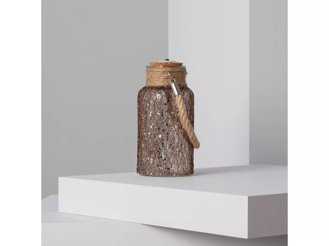 Bocal en Verre LED Firefly Marron