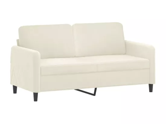 Canapé 2 places avec oreillers décoratifs crème 140 cm velours
