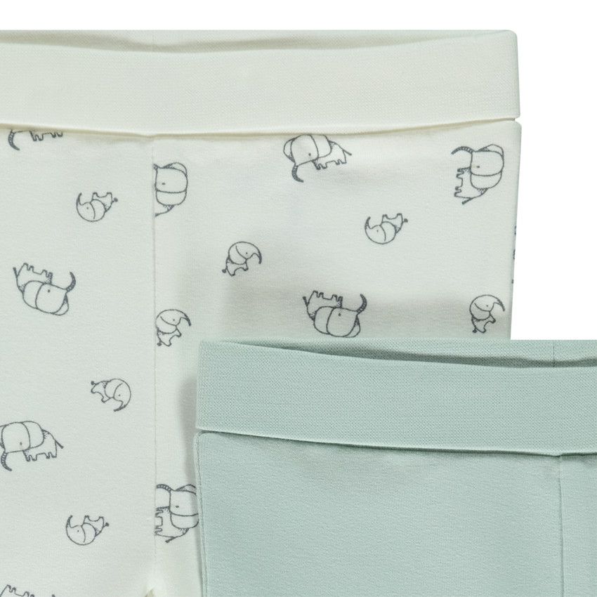 Lot de 2 caleçons évolutifs éléphants pour bébé garçon - Vert