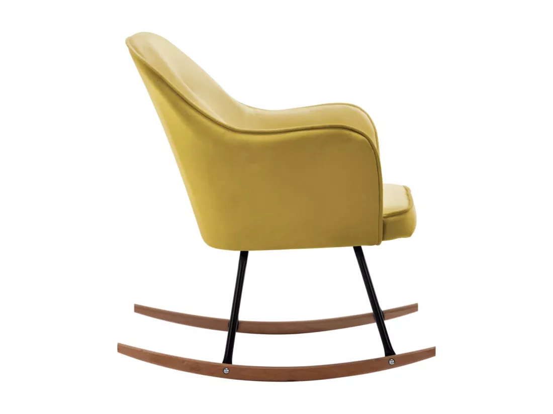 Chaise à bascule Jaune moutarde Velours