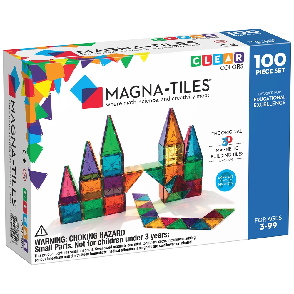 Magna-Tiles Transparente Farben 100 Magnetbausteine
