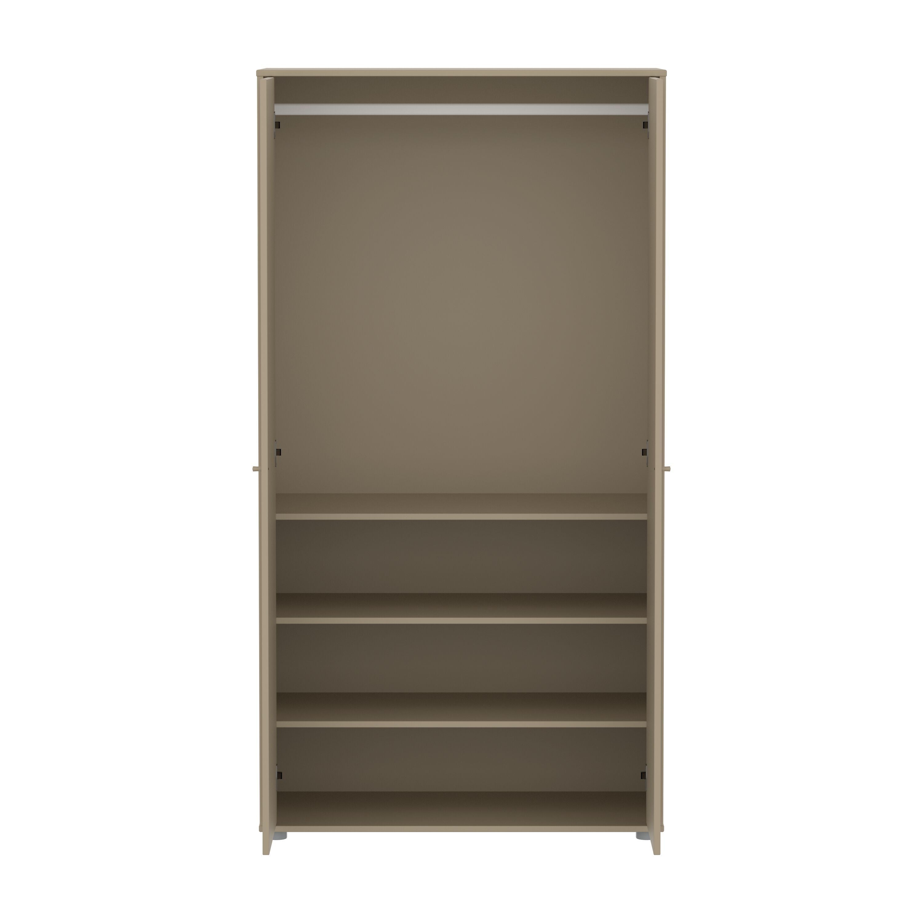 SAGA Schrank oat mit oak knobs u Füss - Oat / B: 100.0 cm x T: 55.0 cm x H: 200.0 cm