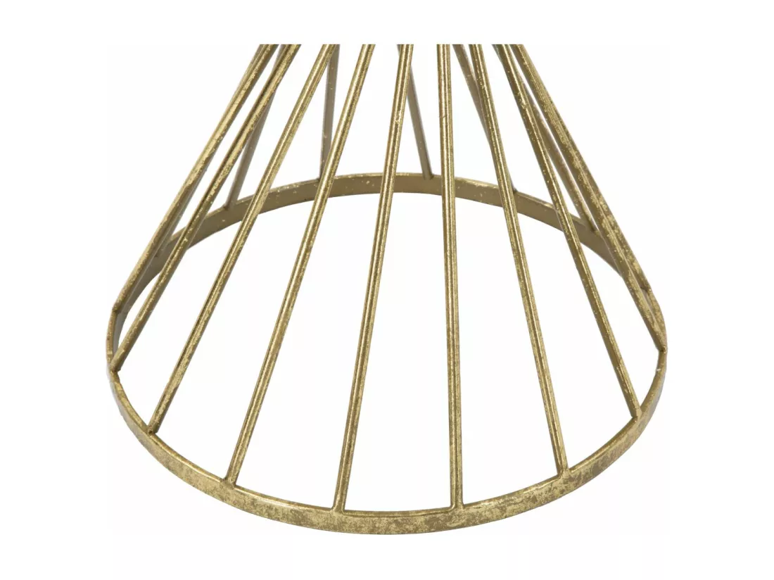 Table basse - Table basse ronde en métal doré et verre - Dimensions Ø 35x70 cm - Design luxueux et glamour - Parfaite pour embellir votre intérieur
