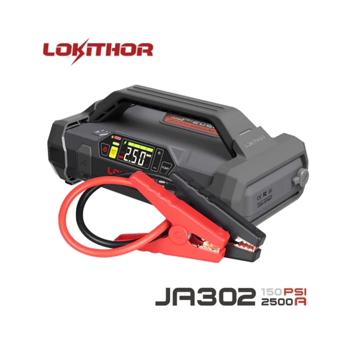 Lokithor Lithium Startbooster 2500A med 150 PSI Luftkompressor