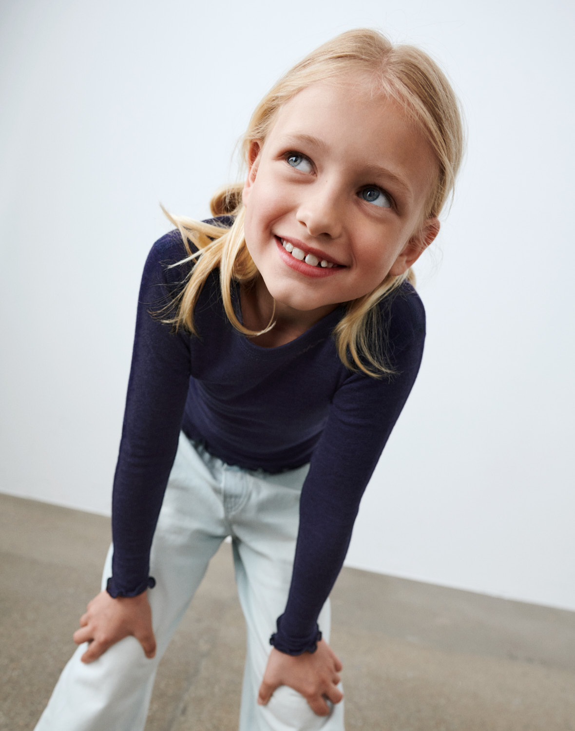 Pointelle shirt van merinowol/zijde voor kinderen