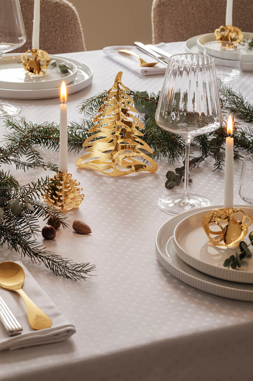 Georg Jensen  CC 2023 kertelysestager, forgyldt - 2 stk.