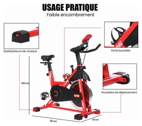 Vélo de Biking - CARE - racing 470-475 Rouge
