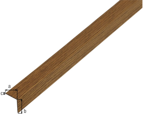 PVC hoekprofiel, donker eiken, 20x20x1,5 mm, 1 m