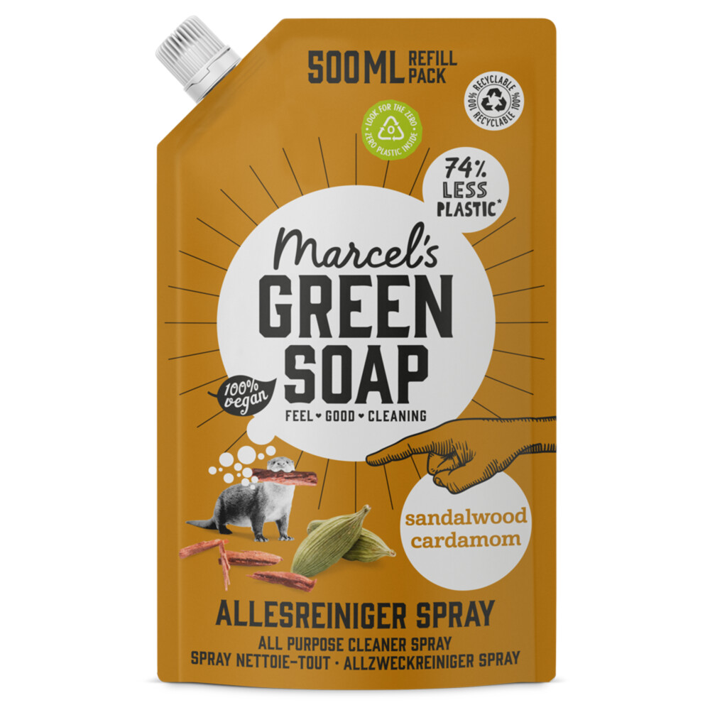 Marcel's Green Soap Allesreiniger Spray Sandelhout & Kardemom Navulling500 ml