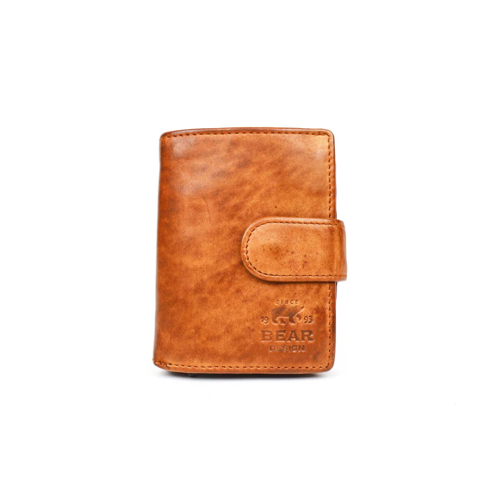 Bear Design Cow Lavato Wallet Cardprotector Bobby RFID Cognac CL15689