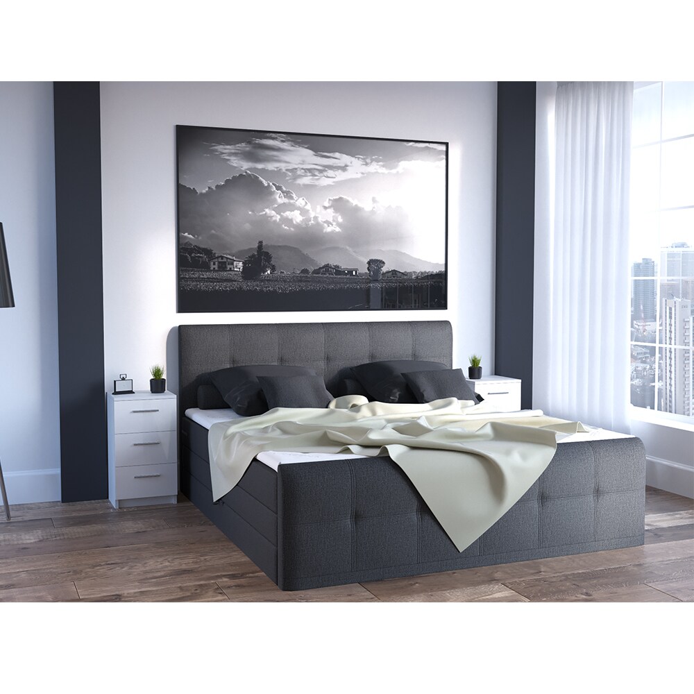 VICCO Nachtkommode Boxspringbett 2er Set 66cm hoch Nachtschrank Nachttisch Kommode weiß hochglanz