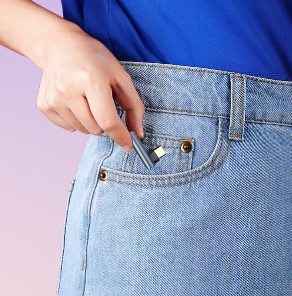 USB-C til 3,5 mm Aux-lydadapter Grå