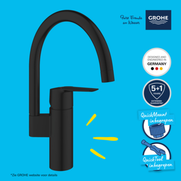 Grohe Start Keukenmengkraan C-Uitloop Mat Zwart