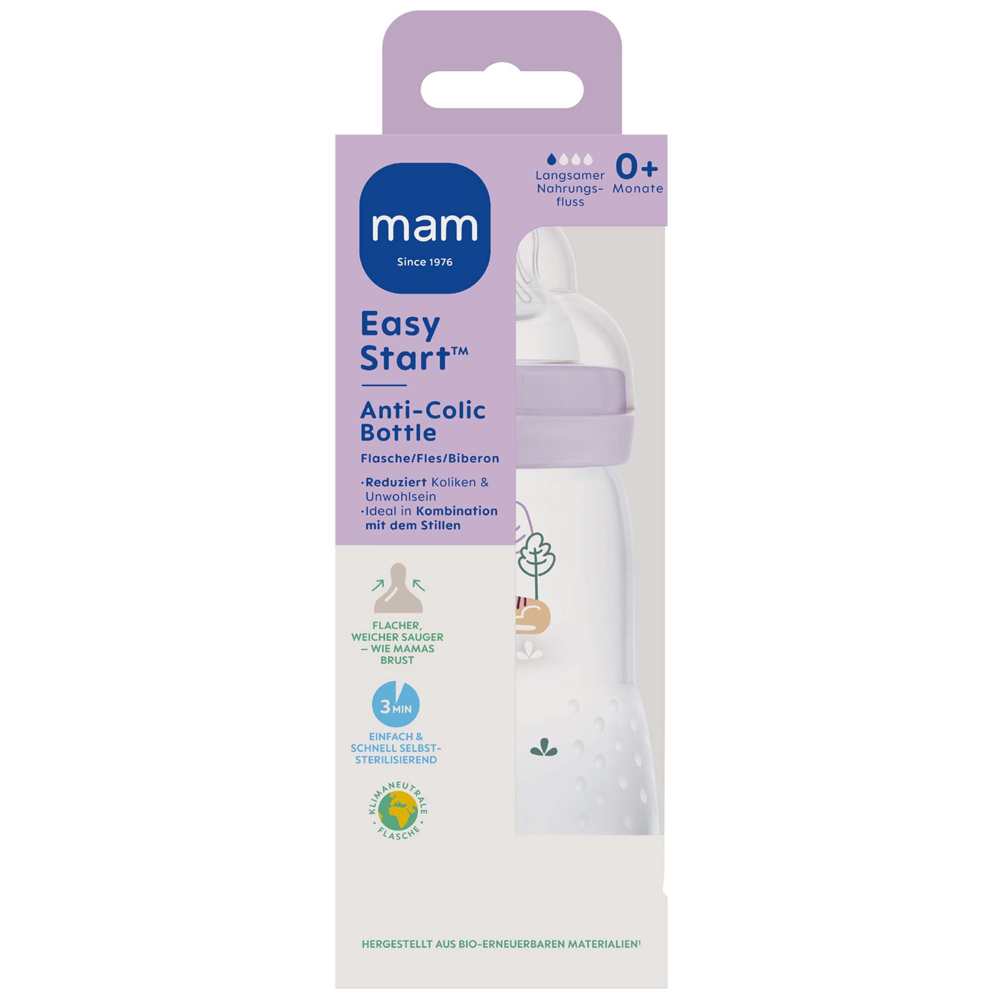 MAM fles anti-colic 260ml paars