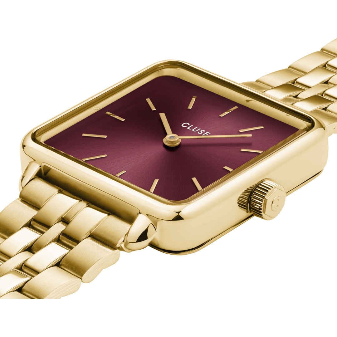 Cluse La Tétragone Steel Dark Cherry / Gold Colour